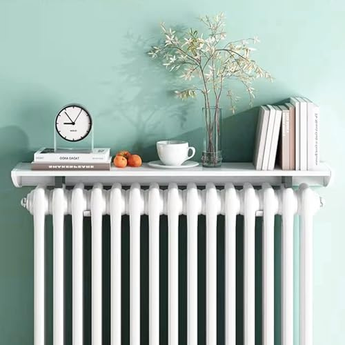 Étagère murale flottante en aluminium sans perçage pour unité de chauffage – Installation facile pouvant supporter 28 kg 50 cm Blanc