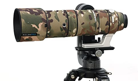 ROLANPRO Copriobiettivo mimetico per Fujifilm FUJINON XF 150-600 mm F/5.6-8R LM OIS WR Raincover - #4 All-Terrain mimetico impermeabile