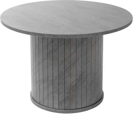 ML-Design Couchtisch rund Ø60 x 40 cm, Beton-Optik, Grau, Wohnzimmertisch mit überstehender Tischplatte, Beistelltisch ideal für Wohnzimmer, Kaffeetisch im modernen Stil, Sofatisch für Tee und Kaffee