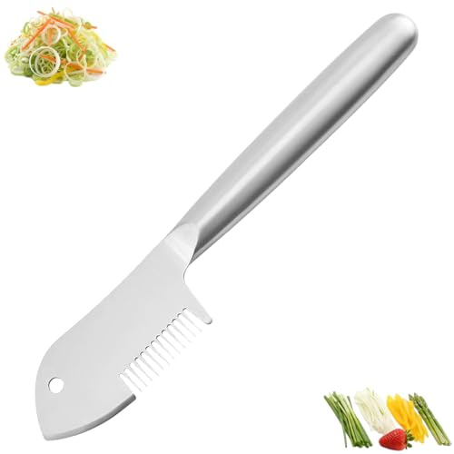 Peeler en juliana de acero inoxidable multiusos, hoja de juliana de precisión, cortador de juliana vegetal para zanahoria, pecumber, patata y fruta, mango cómodo, agujero para colgar (1)