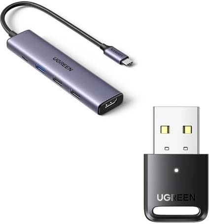 UGREEN Dongle Bluetooth 5.3 pour PC avec Revodok 105 Hub USB C HDMI 4K PD 100W