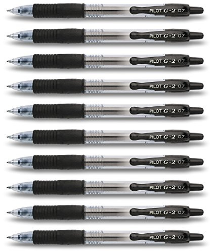Pilot G2 Gelschreiber, einziehbar, Schwarz, 10 Stifte