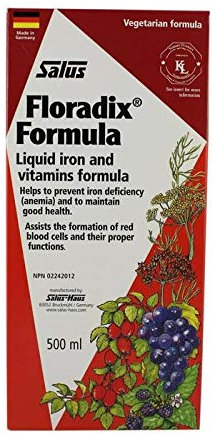 SALUS Floradix liquid iron Formula 500 milliliter