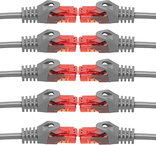 BIGtec LAN Kabel 1,5m Netzwerkkabel grau - 10 Stück - Gigabit Ethernet Kabel RJ45 Stecker Patchkabel für Patchpanel Netzwerk Switch Gaming kompatibel Playstation 5 PS5 XBOX Nintendo Switch 2-Station