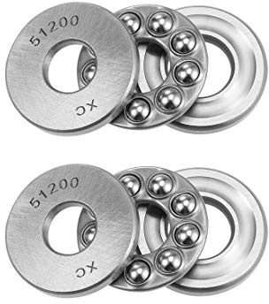 sourcing map 2 Stück 51200 Axialkugellager 10 mm x 26 mm x 11 mm Chromstahl | Einzelnrichtung