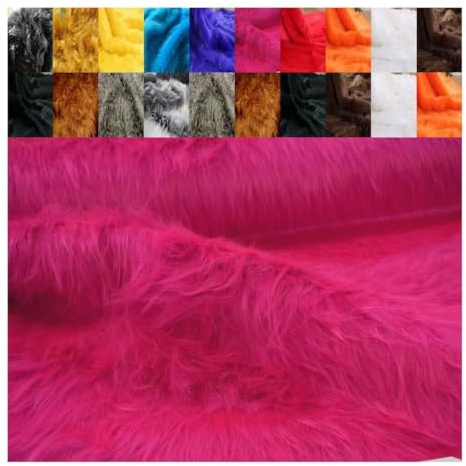 FABRICS-CITY FLOKATI TEDDYFELL STOFF KARNEVAL BEKLEIDUNG BASTEL REQUISITEN FOTOSHOOTING DEKO (Pink, 100X150cm)