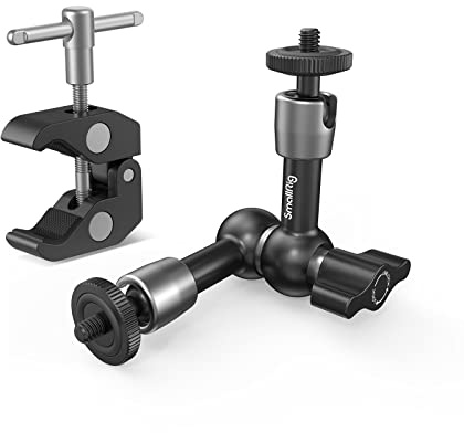 SMALLRIG Super Clamp w/ 1/4 and 3/8 Thread and 5.8 Inches Adjustable Friction Power Articulating Magic Arm with 1/4 Thread Screw for LCD Monitor/LED Lights - KBUM2730