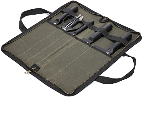 Kochmesser Rolltasche 5 Slots, Messertasche für Köche, Küchenwerkzeugtasche für Küchenmesserset, wasserdichte und gewachste Leinwand