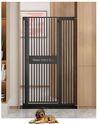 PBZLL Treppenschutzgitter for Baby und Haustier, Babyschutzgitter druckfest, Metallschutzgitter for Türen und Treppen, verstellbar 70-118cm, Einhandbedienung (Color : Black, Size : Wide 74~78cm)