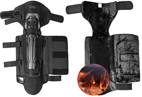 HGTRH Kniewärmer Verdicken Winddicht, Knieschoner Motocross Winderschutz Kältebeständig Abnehmbare Protektoren Winter Motorrad Knieschützer Für Fahrrad Motorrad, 1 Paar