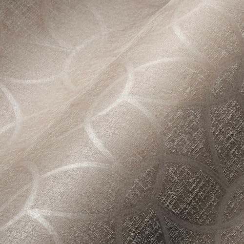 Architects Paper 375642 Papier peint intissé rétro années 70 Motif cercles Gris brillant 10,05 x 0,53 m Fabriqué en Allemagne