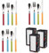 Renberg Set de 3 unidades de CUBERTERIA 24 PIEZAS ACERO INOXIDABLE MODELO HAPPIE COLORS