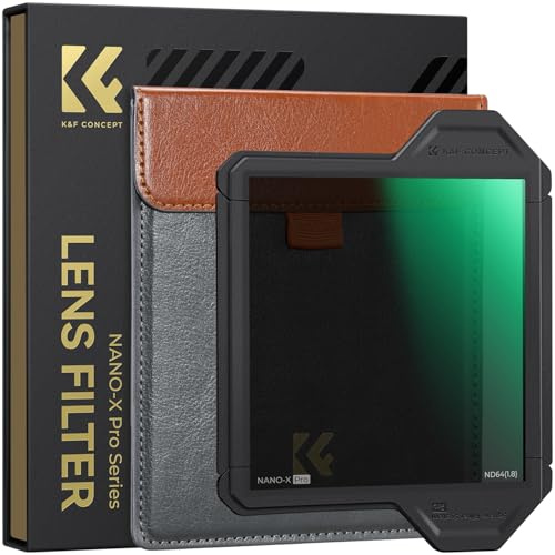 K&F CONCEPT ND64(6 Blenden) Rechteckfilter 100x100mm | mit Filterschutzrahmen,Optikgls,wasserdicht,HD Bild,kratzfest,für Landschaftsvideos-fotografie,Nano-Xcel Pro,FH901