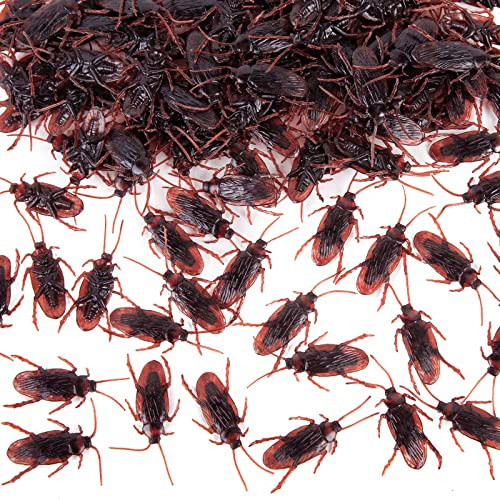 LovesTown 150PCS Fake Roaches, Realistic Fake Cockroach Funny Plastic Bugs for April Fools Prank Party Favors Office Prank for Coworker Tricks Joke Prop
