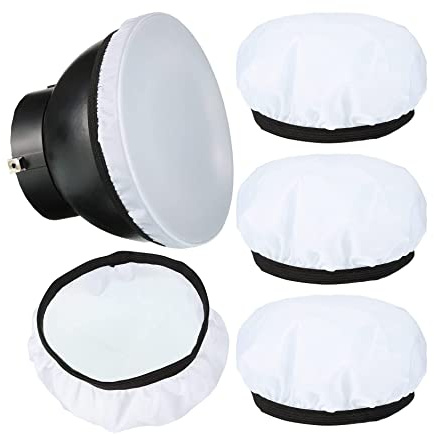 VOANZO 4 Calzini diffusori Bianchi Morbidi da 7 Pollici, Emissione di Luce soffusa per riflettore stroboscopico da Studio, Fotografia di Prodotti e riprese Video