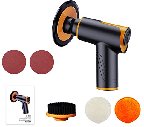 HUIOP Machine de polissage et de cirage multifonctionnelle de voiture portable Polisseuse sans fil rechargeable Outil de beauté de voiture électrique Petite cireuse de réparation de rayures avec disqu