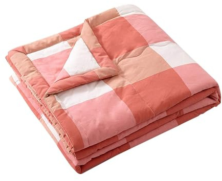 DEZYPZAM Sommer Bettdecke | Dünne Sommerdecke | Doppelseitig Leichte Sommerdecke | Sommer Bettdecke aus Gewaschene Baumwolle | Sommerbettdecke (Rosa,150x200cm)