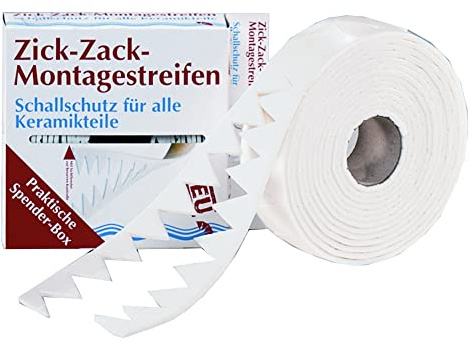 Ulith Zick Zack Montageprofil 3 mm x 36 mm x 4,5 m bietet flexiblen Schallschutz zur Unterbrechung von Schallbrücken zwischen Wandfliese und hängenden Keramikobjekten