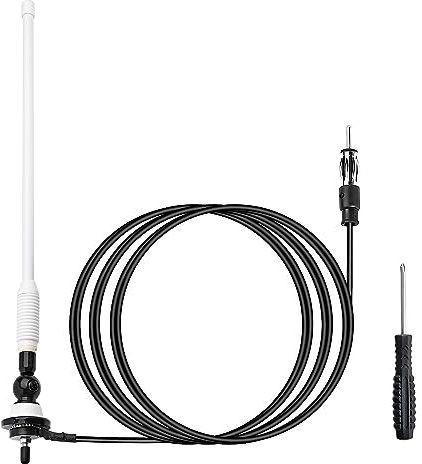 RED WOLF Gummi Ente Antenne Hochflexible, Marine Radio Antenne FM AM Stabil für ATV UTV Boot Yacht Traktor LKW UKW 16 Zoll Weiß