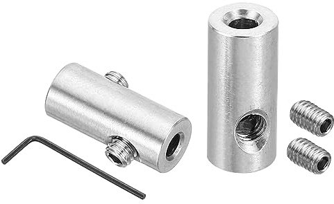 PATIKIL Abrazadera de Cable 3mm Agujero Alambre Cuerda Clips Juego 2uds 304 Inoxidable Acero Doble Agujero Bloqueo Cable Abrazaderas Clip con M4 Hexagonal Tornillo Llave para Cable Plata