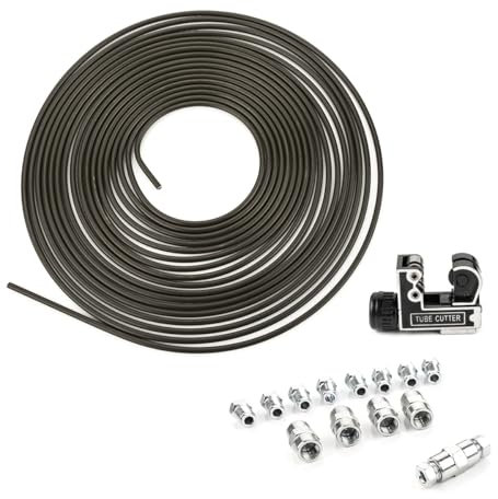 LST 10m Bremsleitung Bremsrohr Ø 4,75mm Stahlleitung Anti-Rost mit Verbinder