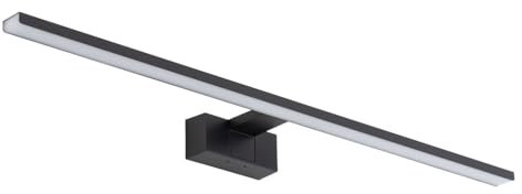 LED Spiegelleuchte Bad 80 cm lang groß IP44 Schwarz 4000 K 1100 lm neutralweißes Licht hell Metall Wandlampe innen Spiegel Badezimmer