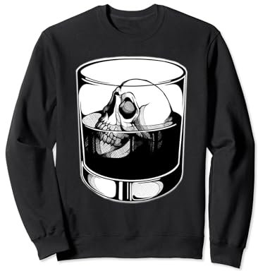Verre à liqueur tête de mort pour whisky, effet tatouage, flash Sweatshirt
