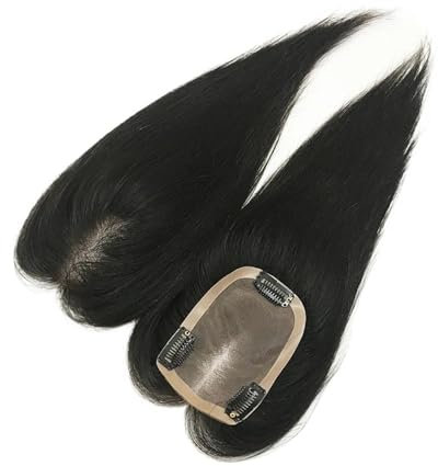 Haartopper für Frauen Haaraufsätze for Frauen mit dünner werdendem Haar, 8/10/12 Zoll glatte Echthaar-Aufsätze, natürlicher Haaransatz, Seidenbasis-Clips in geraden Remy-Haarteilen Haarteil (Color :