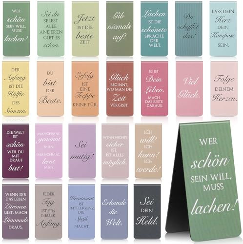 24 Magnetische Lesezeichen mit Inspirierenden Sprüchen Motivations Lesezeichen Magnetlesezeichen Weihnachten Geschenke für Lehrer, Studenten, Buchliebhaber, Schule Heimbürobedarf(Rétro)