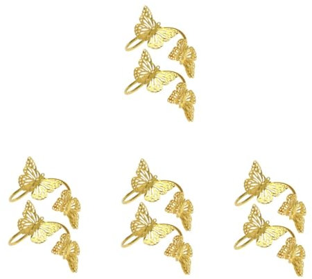 FELTECHELECTR 8stücke Goldene Serviettenhalter Im Schmetterlingsdesign Dekorative Serviettenschnallen Für Hochzeiten Und Feiern Eleganter Tischdeko- Für Festliche Anlässe