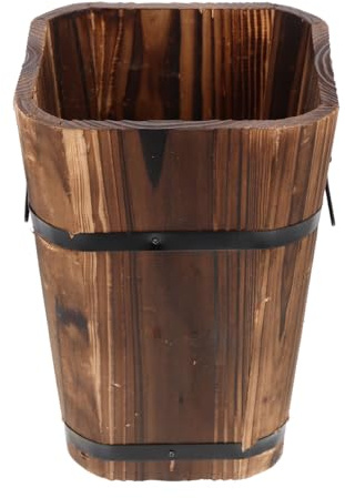 Toddmomy Retro Style Wooden Flowerpot Decorative Flower Planter for Succulents Garden Decor for Balcony Courtyard Office and Home 6.69 X 6.69 X 9.06 in