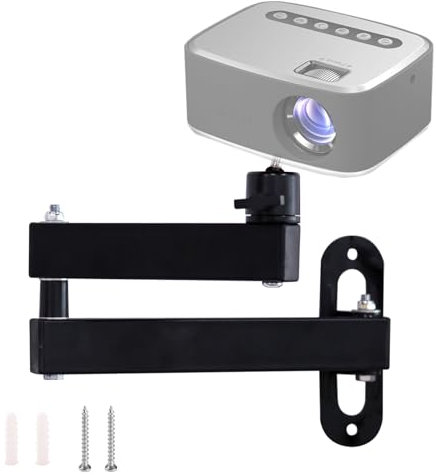 inkihuit Supporto da parete universale per proiettore, supporto da soffitto in metallo, regolabile a 360 gradi, supporto a soffitto per proiettore, apparecchiature di sorveglianza, 1 set