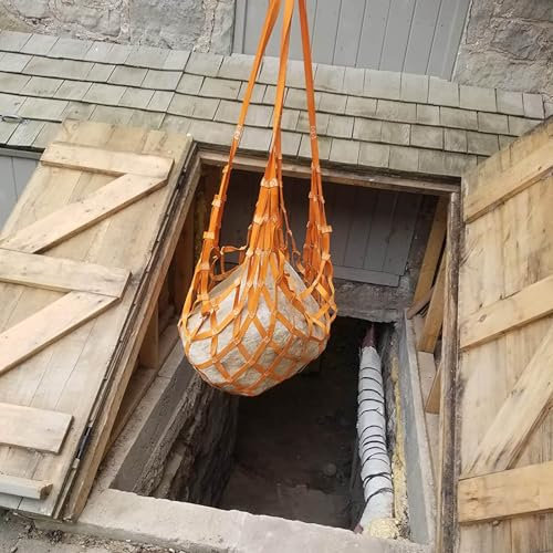 hebe-hebenetz Kommerziell Palettenfracht-Hebenetzgurte - 1x1 M 2x2 M 3x3 M 4x4 M Quadratisch Ladung Hängendes Netz - Kranhebezeug-Frachtnetz Mit 1m Hebeschlaufen Für Das Entladen Schwerer Objekte(2.5m