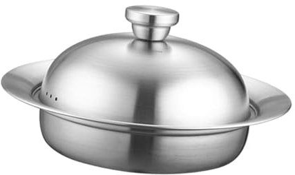 KESOTO Platillo Volador Plato Humeante Olla Humeante Furtivo de Pescado para Cereales Patatas, 17cm X 21cm X 27cm
