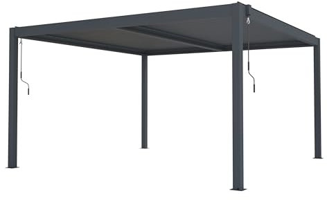 Bioklimatische Pergola G21 Austin 3x3 m, anthrazitfarbene, Aluminium