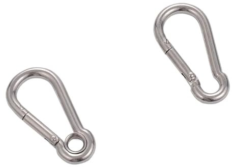 Moschettone a scatto a molla in acciaio inossidabile 304 multifunzionale con anello di bloccaggio a maglie rapide, moschettone a scatto, gancio di fissaggio a catena per portachiavi(With Nut M8,2 PCS)