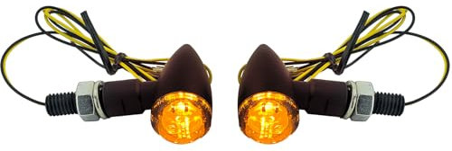 Motorrad LED Mini Blinker Bullet Alu Miniblinker Schwarz mit E-Prüfzeichen
