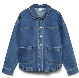 VERO MODA Vmjamie Ls Denim Shacket Mix Ga Noos, Mellanblå denim, L