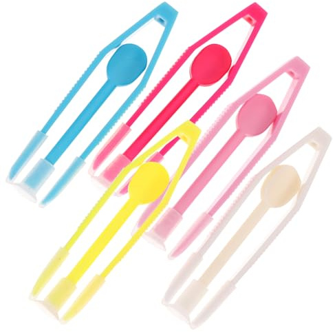 Pinzette per Occhiali Colorate in Plastica, 5 Pezzi per Viaggi e Outdoor