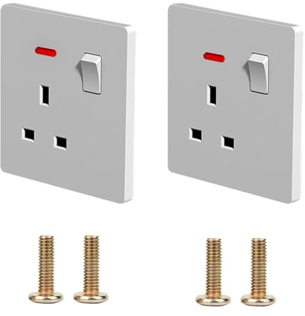 Presa Interruttore A 2 Pezzi Con Viti, Presa Di Corrente A Muro, Presa Di Corrente Singola Aperta Con Interfaccia Di Ricarica Usb-C E Usb-A.