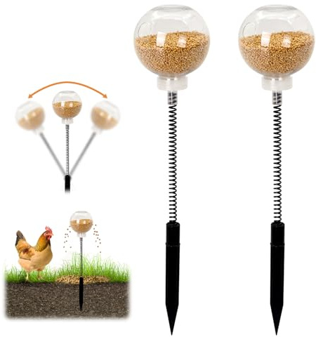 2 Pack Chicken Peck Toy, Interactive Slow Feed Release Toy for Foraging | Chicken Swing Feeder Coop Accessories Reduce Boredom and Feather Pecking Enrichment Toys for Hens, Ducks, Quail, Turkeys