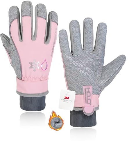 HANDLANDY HLDD Guanti invernali impermeabili e antivento per uomo e donna, guanti touch screen con fodera termica per il freddo, caldi guanti da sci, snowboard e corsa