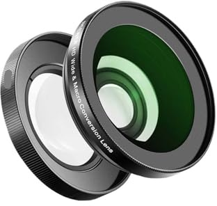 40.5mm HD Wide Angle Lens,Compatible for Sony,ZV-1F ZV-E10 A5000 A6000,2 in 1 18mm Wide Angle & 10x Macro Additional Lens Adapter
