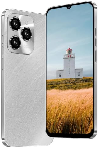 JoyHandy 4G Mobiltelefon, 6,3 Zoll HD-Bildschirm, 32 GB ROM (256 GB Erweiterung), Android 12.0 OS, Face ID/GPS/WiFi/OTG/Dual-SIM Smartphone (Silver)