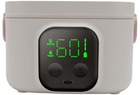 ZJchao Boîte à Déjeuner électrique Portable, Chauffe-plats à Température Constante de 500 Ml avec Batterie de 8800 MAh, 7 Réglages de Chaleur pour Voyage, Bureau, Voiture, Camion,