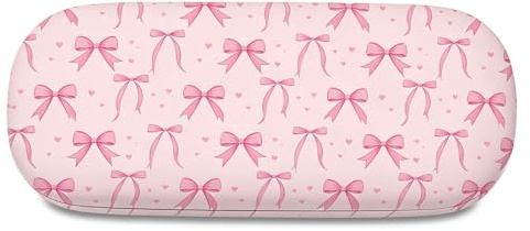VOYANTE Brillenetui Hardcase Mit Schmetterling, Elegantes Sonnenbrille Etui für Reisen, Rosa Schleife Brillen Etui, Robustes Schmetterlingsdruck Glasses Case für Damen Und Herren, für Meisten Brillen