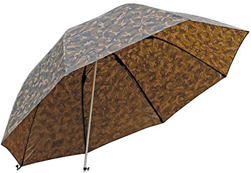 Fox Camo Brolly 60' - Angelschirm zum Ansitzangeln auf Karpfen, Forellen & Friedfische, Schirm zum Karpfenangeln, Anglerschirm