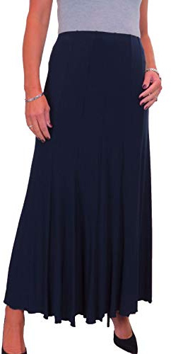 Women's Full Length Maxi Skirt 38 Fishtail Panelled Style Navy Blue (XXL)