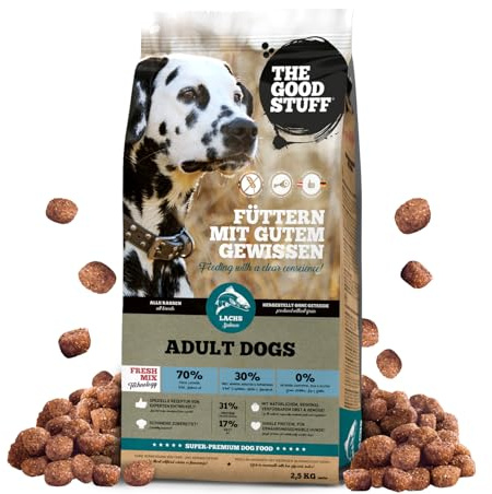 THE GOODSTUFF Lachs (Adult) 2,5 kg | Hochwertiges Hundetrockenfutter getreidefrei | Mit frischem Lachs | Hundefutter trocken für ausgewachsene Hunde | Super-Premium Trockenfutter für Hunde