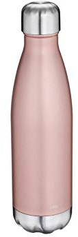 cilio ELEGANTE Trinkflasche Edelstahl | 500ml | roségold | auslaufsicher | Thermosflasche auch für kohlensäurehaltige Getränke | hält bis zu 18h warm und 24h kalt